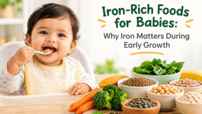 Iron rich foods for babies including lentils spinach eggs and beans
